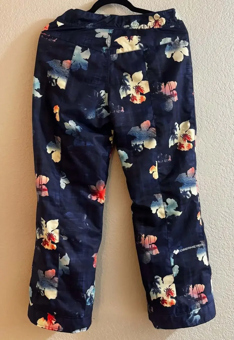 Obermeyer Teen Large 14/16 Floral Ski Snow Pants Girls Waterproof Insulated